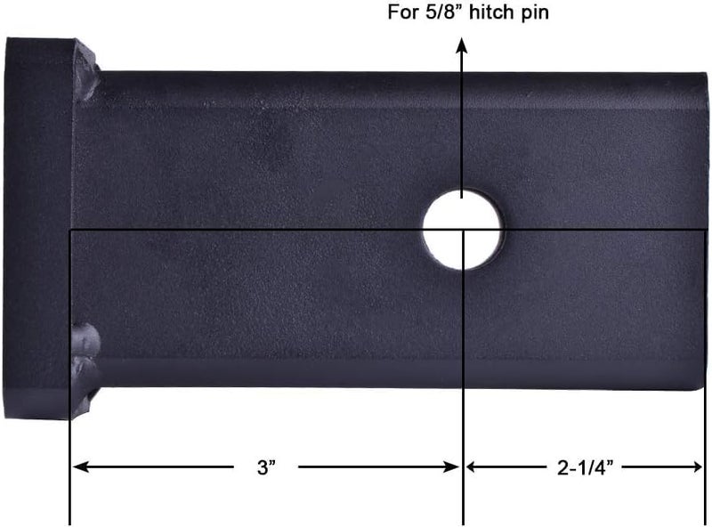 REYSUN 864028 Trailer Hitch Adapter Hitch Reducer Sleeve from 2-1/2 inch to 2 inch, with Hitch Pin and Clip - Image 3